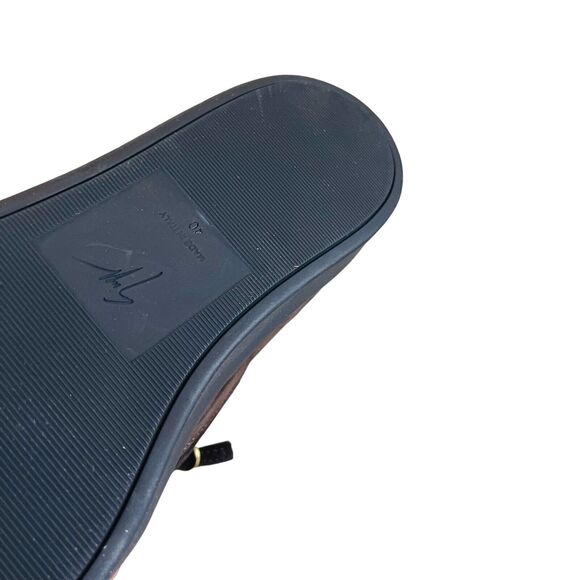 Giuseppe Zanotti Lorenz Gold Logo Leather Heels Sneakers - Picture 5 of 7